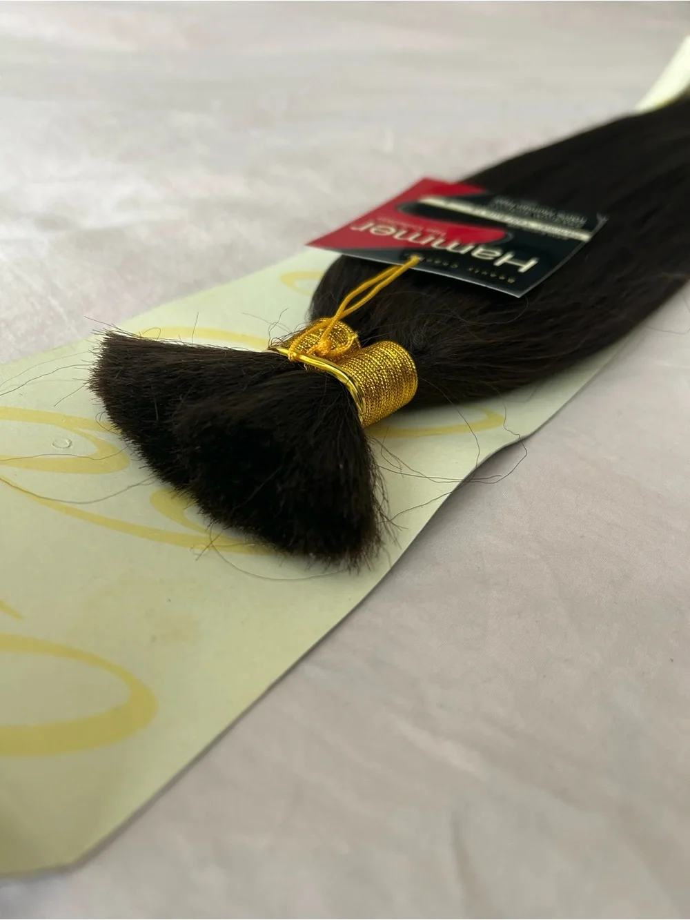 Hammer Hair Collection 12” Bulk Hair 100% Human Hair Color 1 Brown